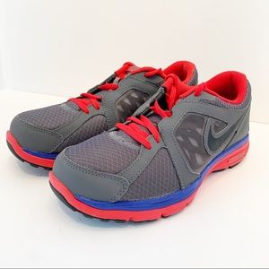 Nike Dual Fusion Running Shoes Gray Red Size 8.5
